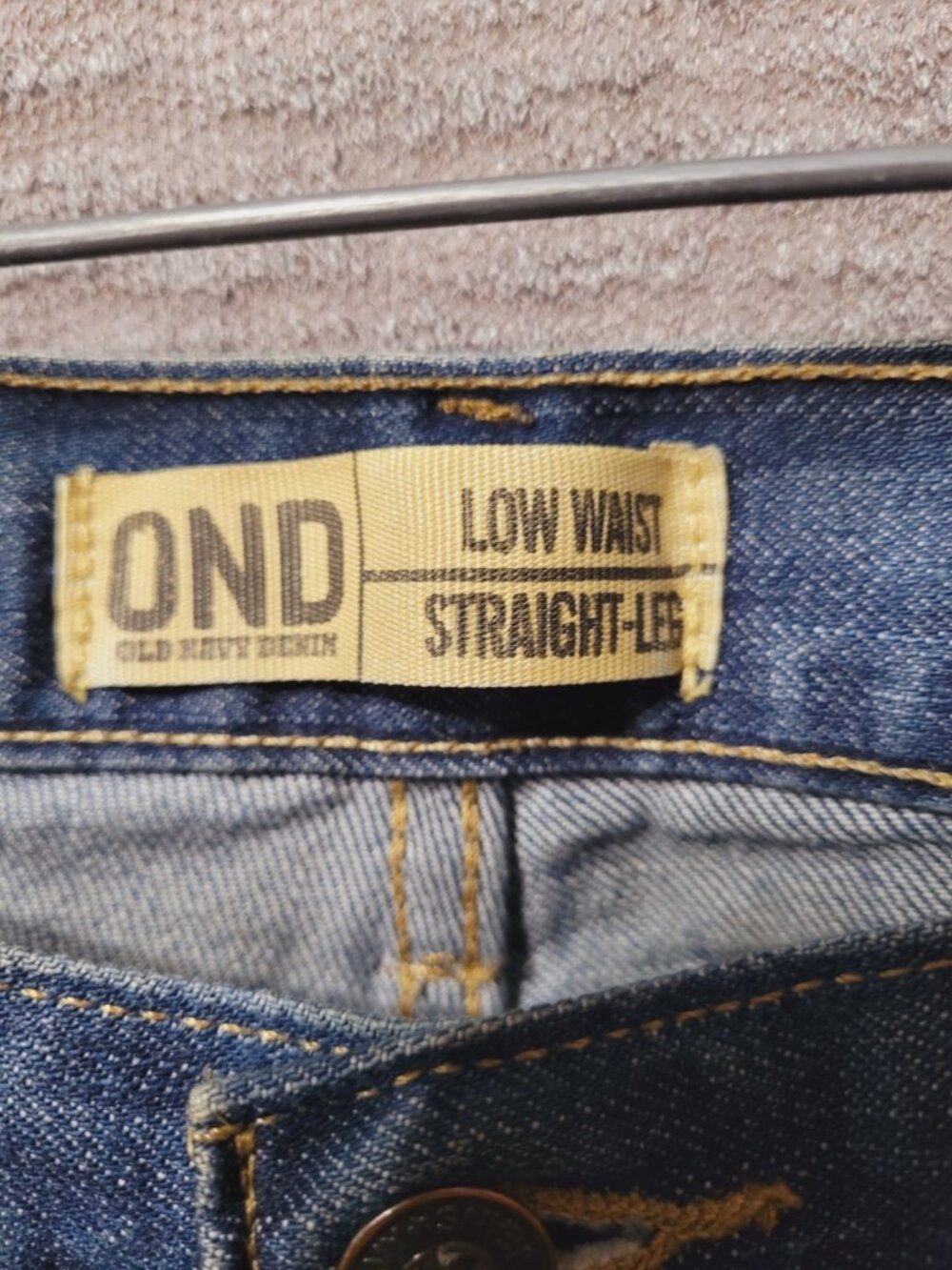 Old Navy Womens OG Loose Jeans 14 Long Blue Dark Wash Low Rise Retro Y2k - Picture 11 of 16